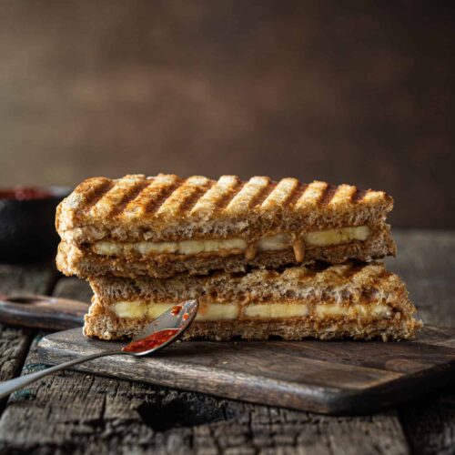 Banaan pindakaas tosti