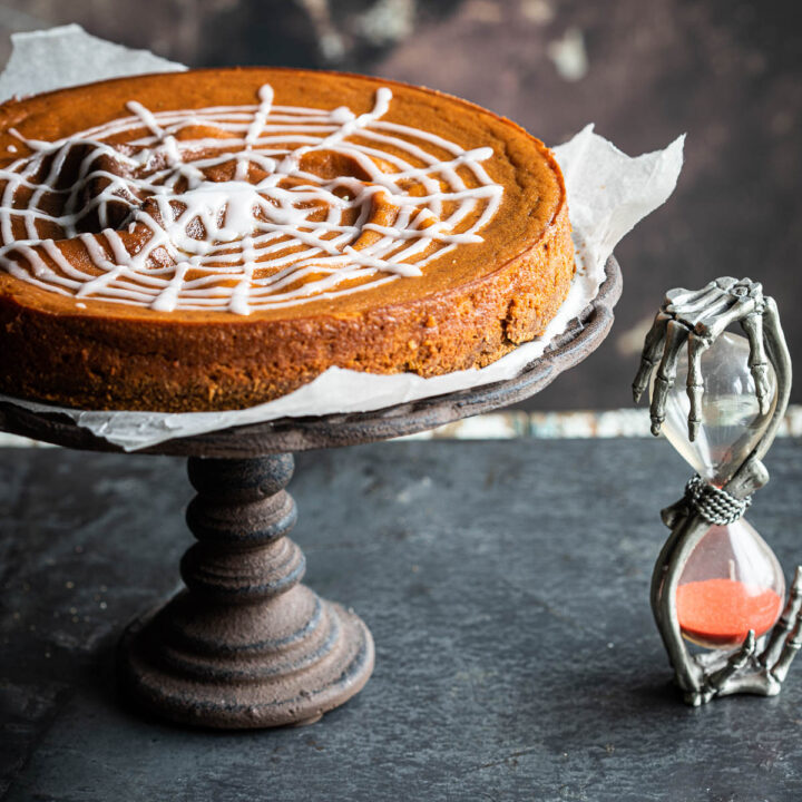 Halloween pompoen cheesecake