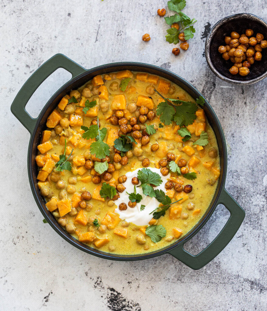 Linzencurry met zoete aardappel