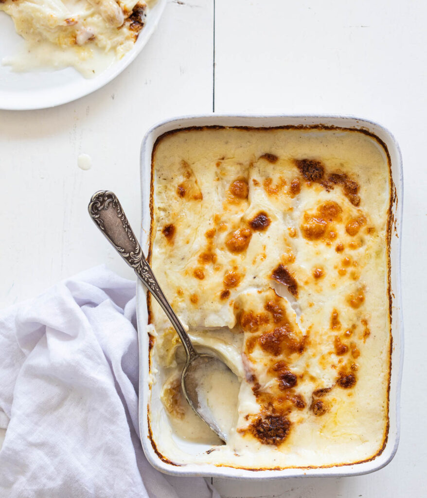 Lasagne met witte asperges en ei