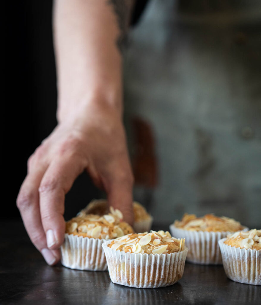 Rabarber-banaan muffins