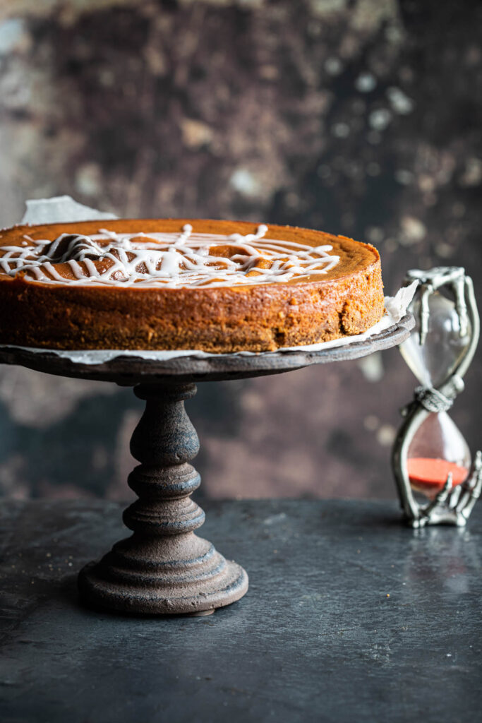 Halloween pompoen cheesecake