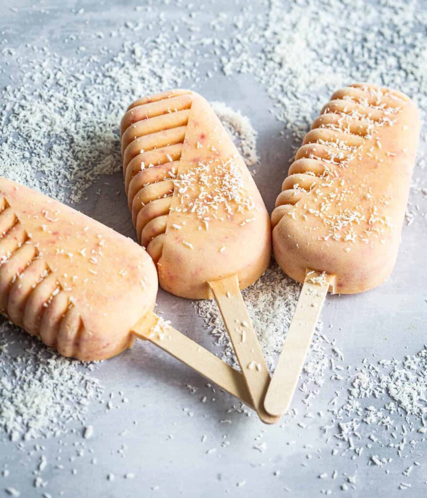 Nectarine ijsjes met kokos