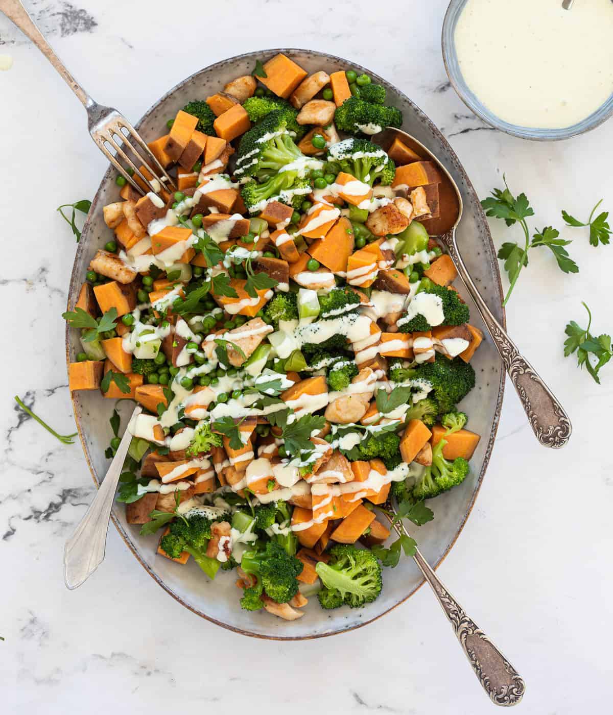 Zoete-aardappelsalade Zoete aardappelsalade