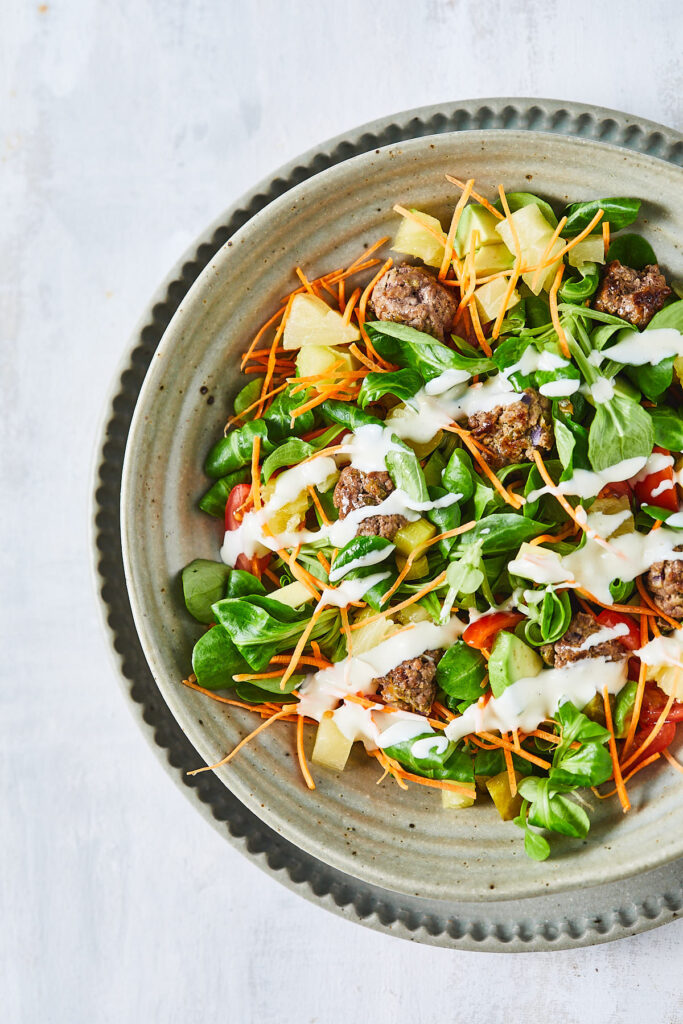 Gehaktsalade hawaii