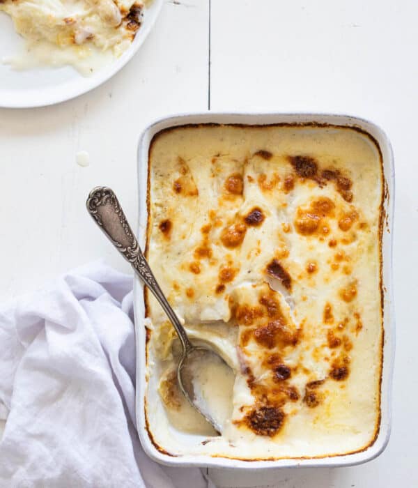 Lasagne van witte asperges