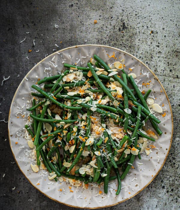 Haricots verts met amandelschaafsel