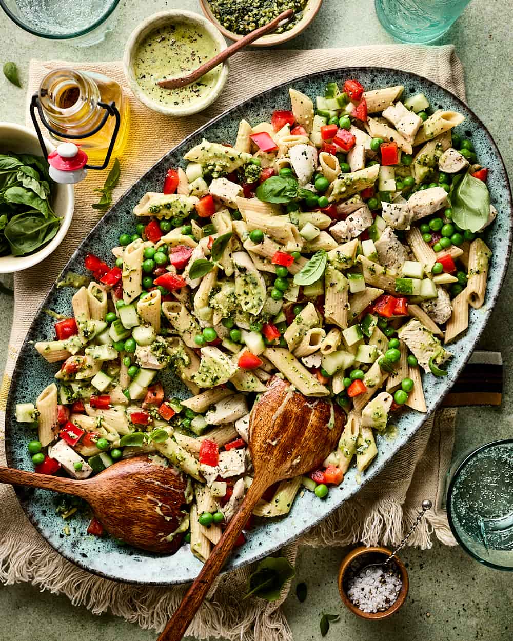 Volkoren pastasalade met kip Miljuschka Volkoren pastasalade met kip Miljuschka