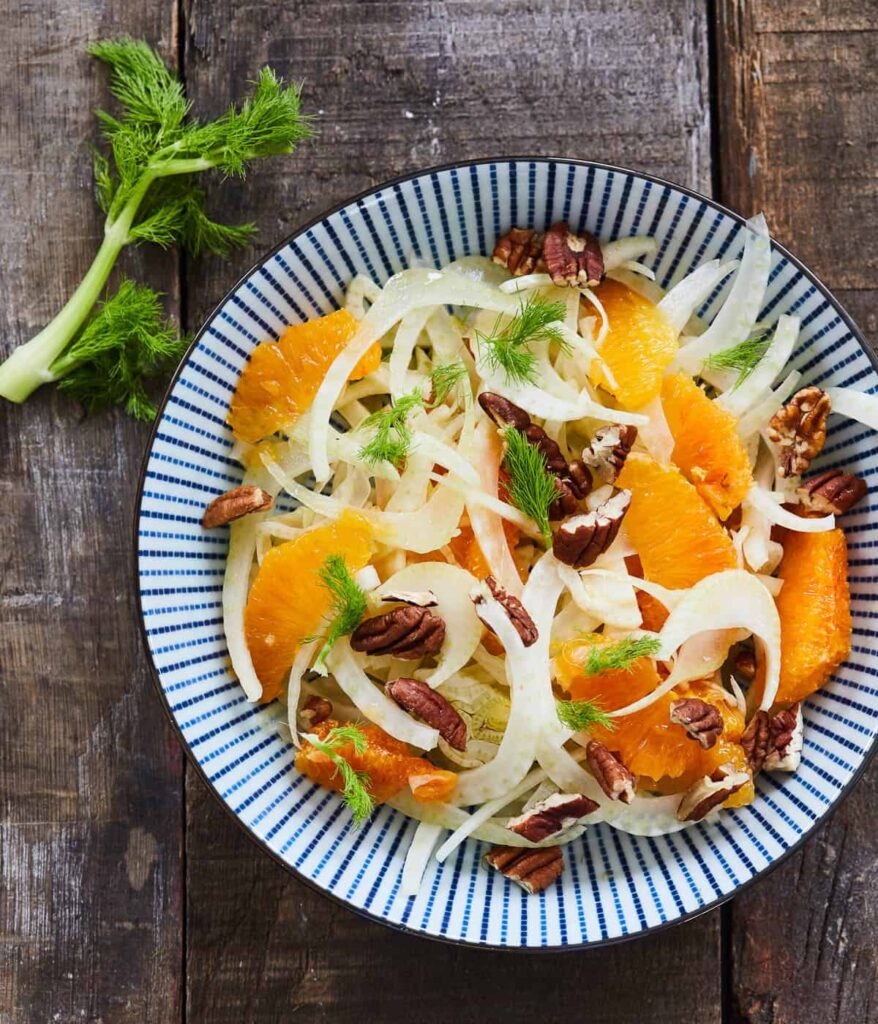 Salade van venkel en bloedsinaasappel