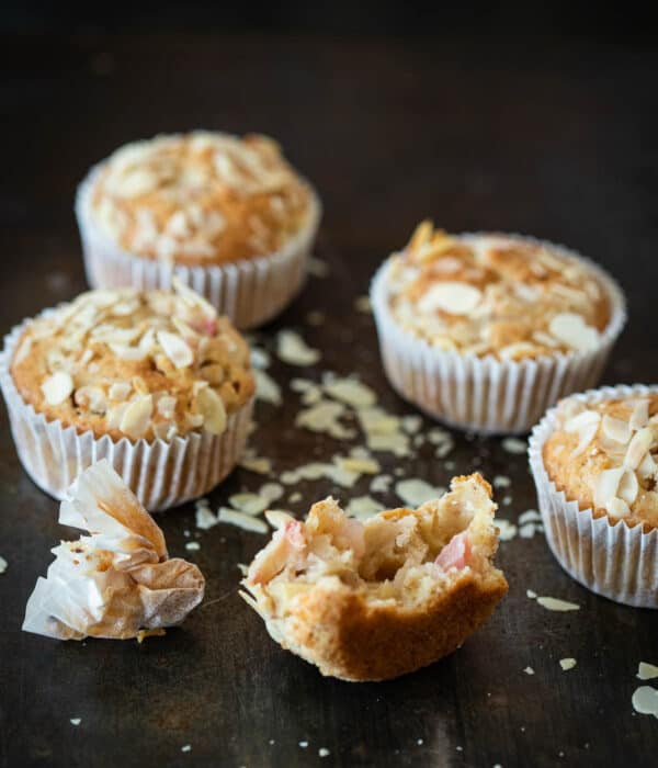 Rabarber banaan muffins