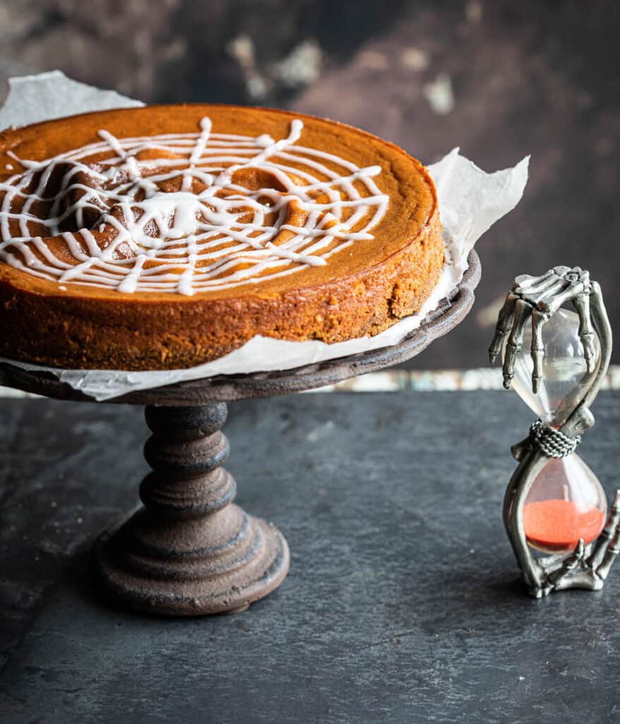 Halloween pompoen cheesecake