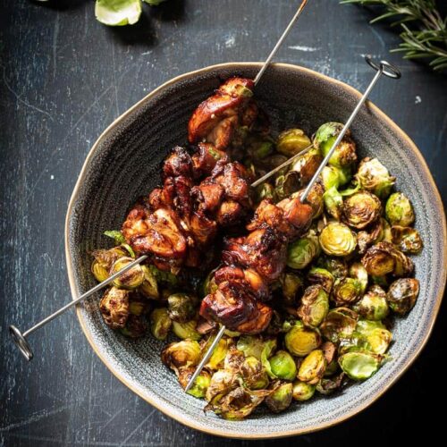 Geroosterde spruitjes uit de Airfryer