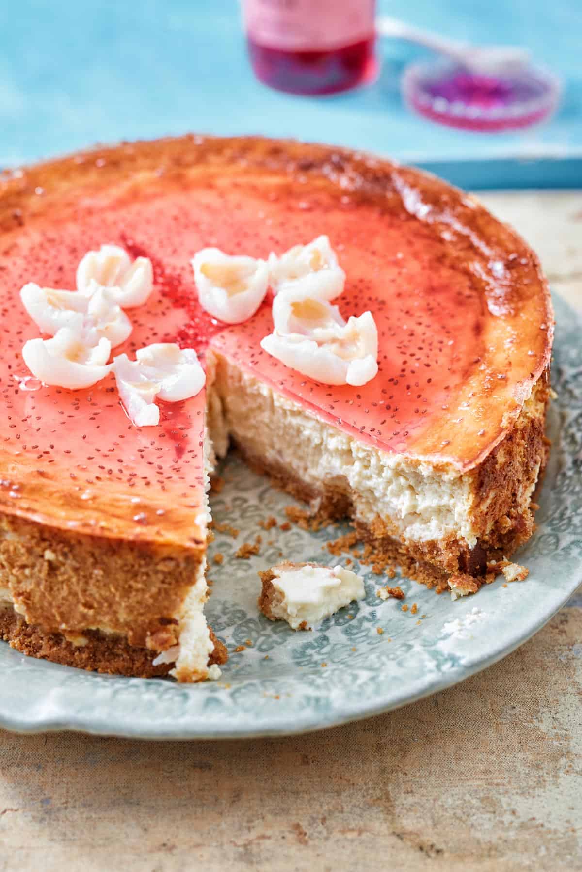 Stroop susu cheesecake een tropische taart