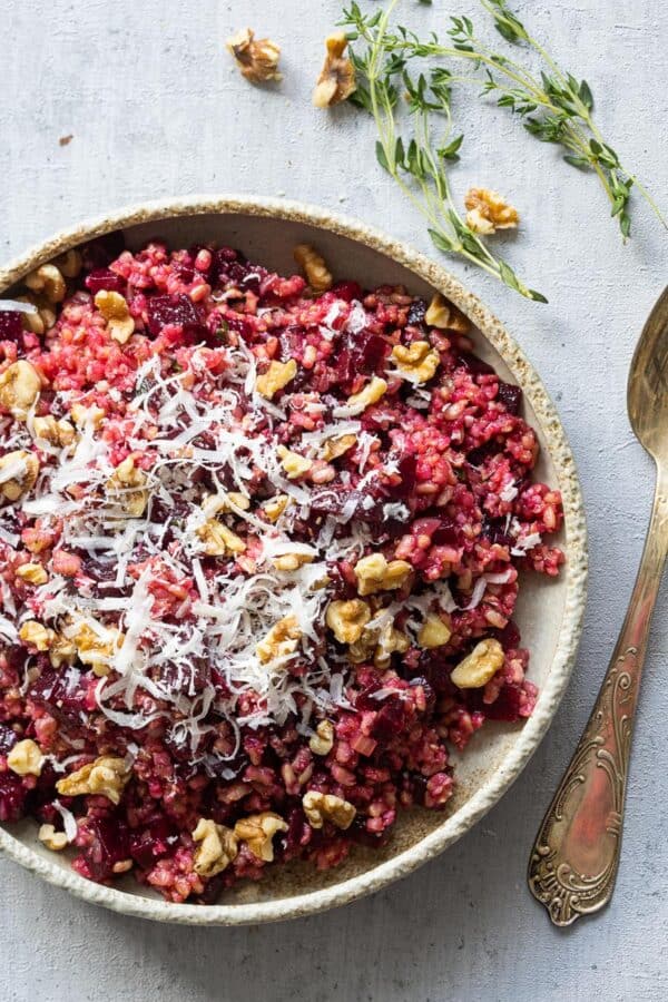 rode risotto met walnoten