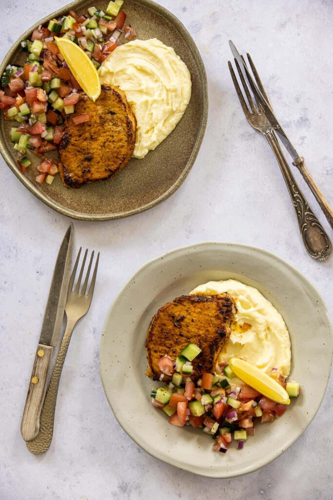 Griekse varkensfilets met skordalia