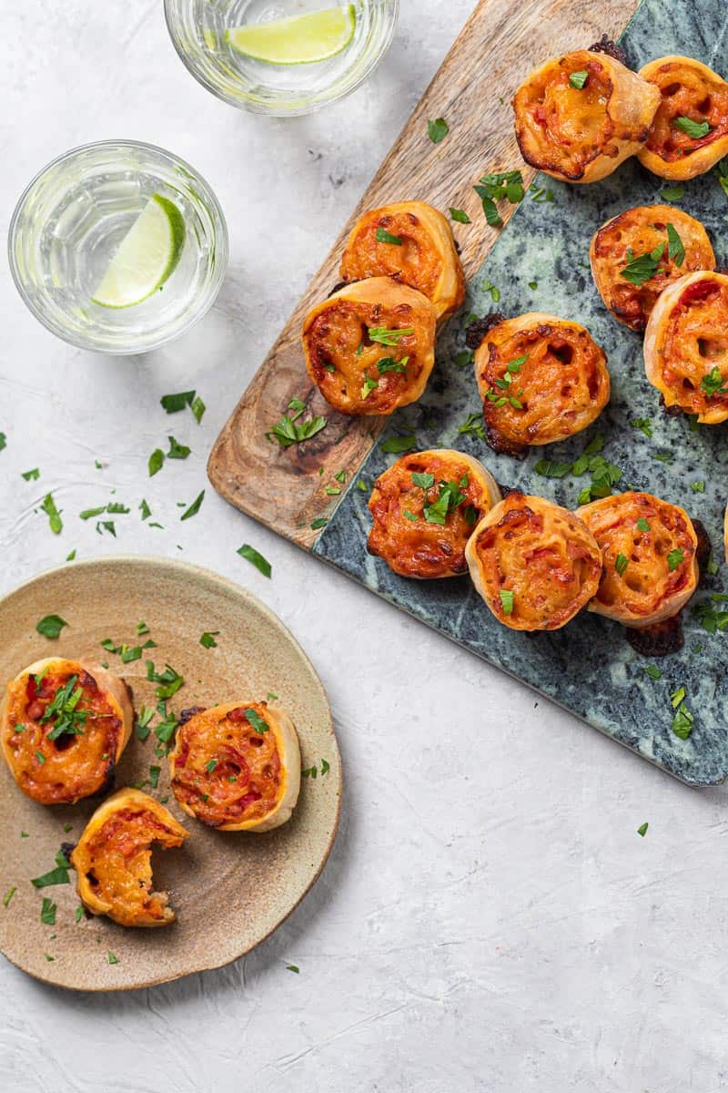 Pizzarolletjes Ham-kaas pizzarolletjes