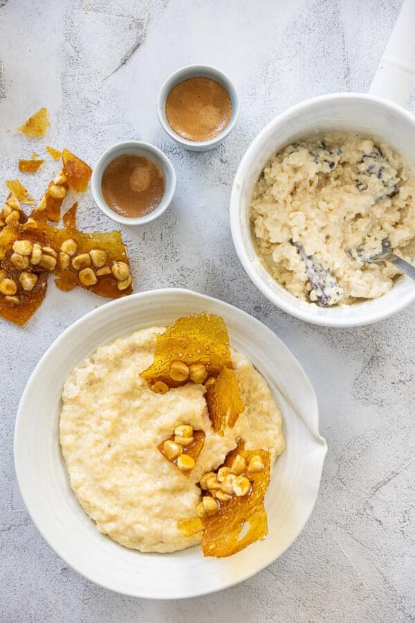 Rijstpudding met espresso en hazelnootcrunch