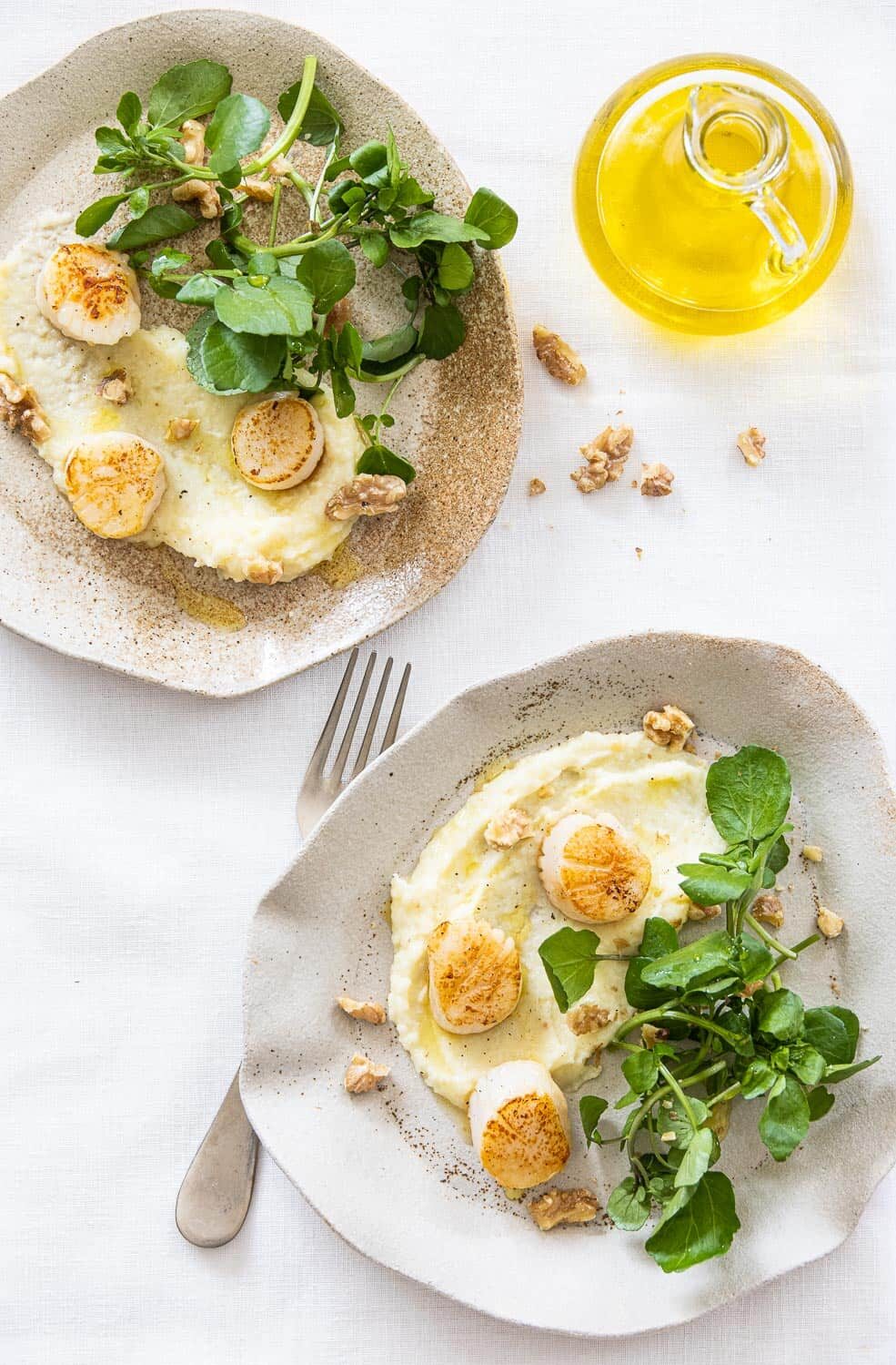 Coquilles met pastinaakpuree