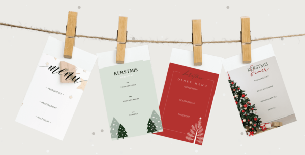 Gratis printable. menukaarten voor. kerst 1