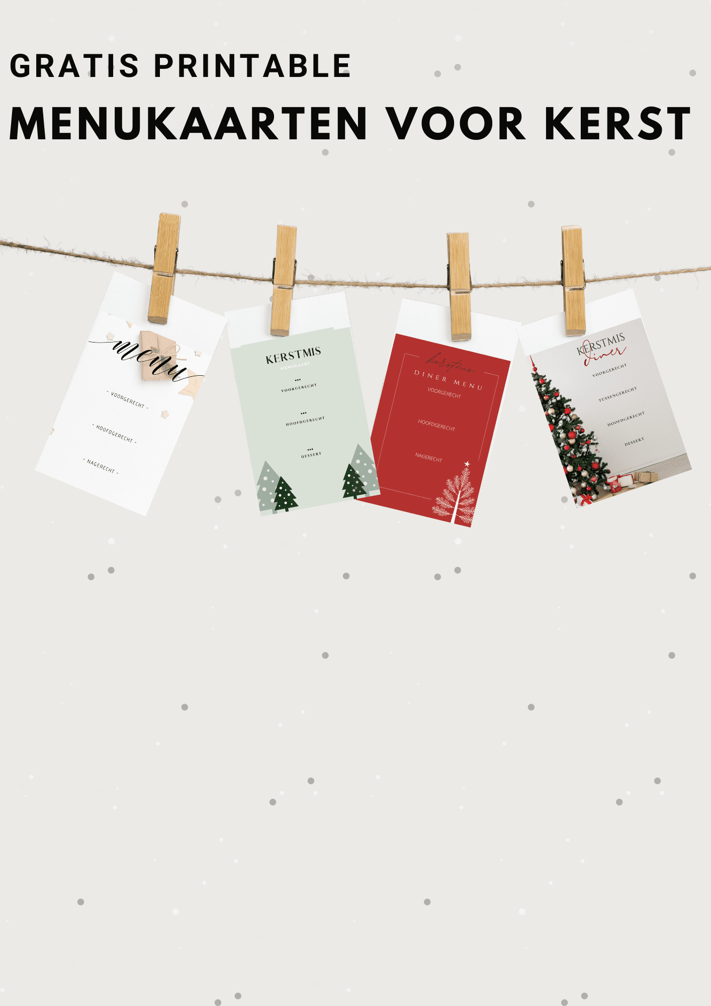 Gratis printable. menukaarten voor. kerst