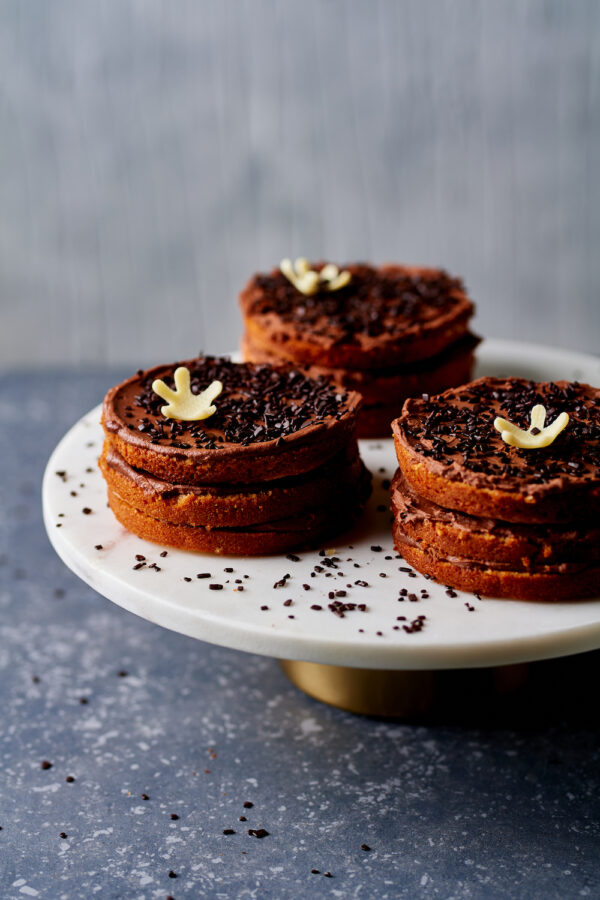 Glutenvrije taartjes met chocolade ganache