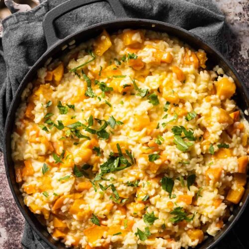 Vegan pompoenrisotto