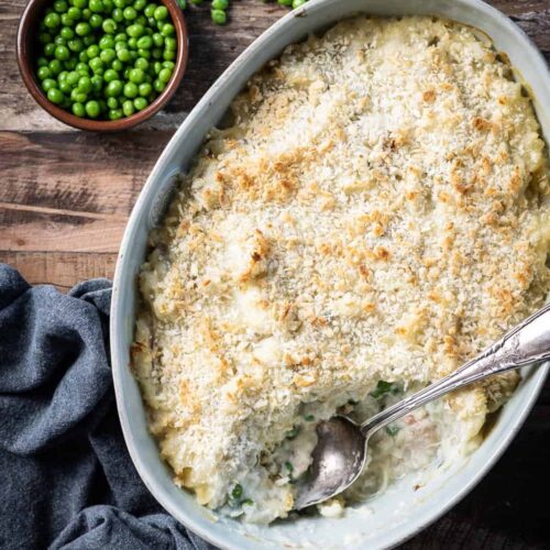 Fish pie met drie soorten vis en aardpeerpuree