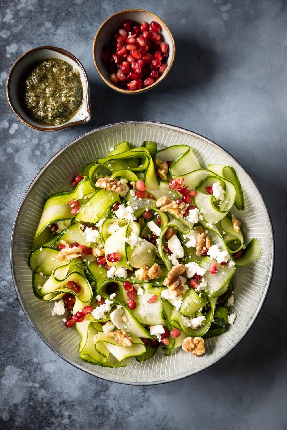 Salade van courgette en kommerlinten Salade van courgette en kommerlinten