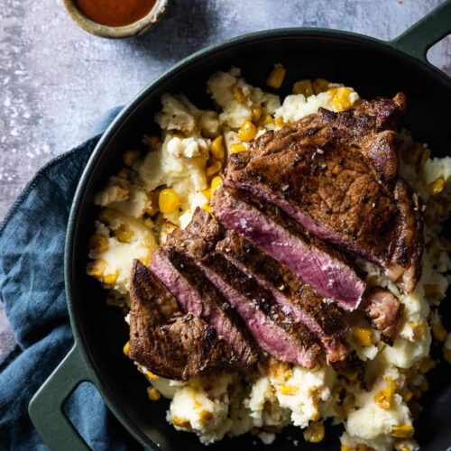 Mexicaanse steak met chipotle en aardappel maispuree