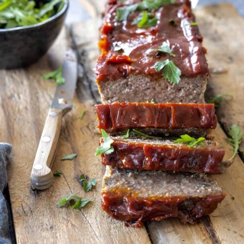 Meatloaf gehaktbrood met barbecuesaus