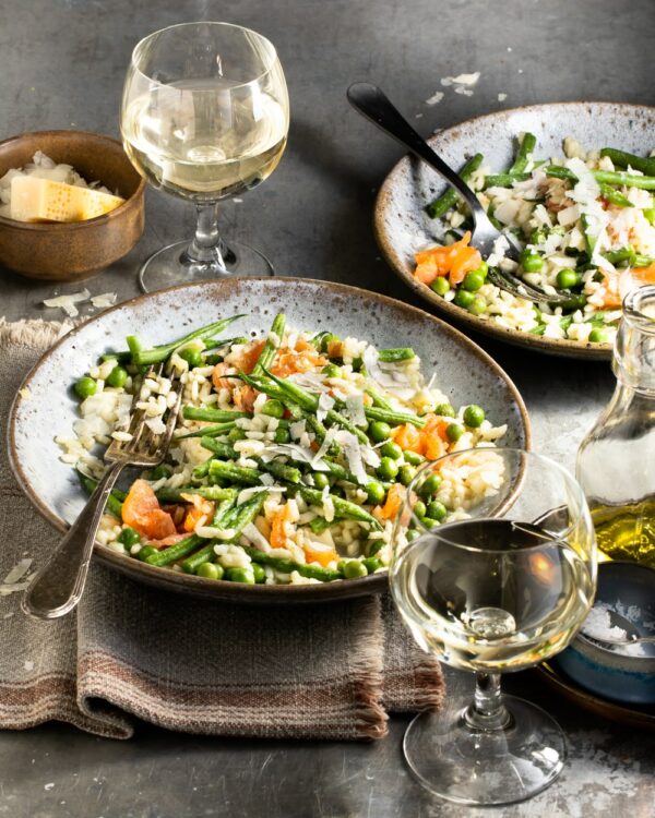 Risotto met zalm en erwten