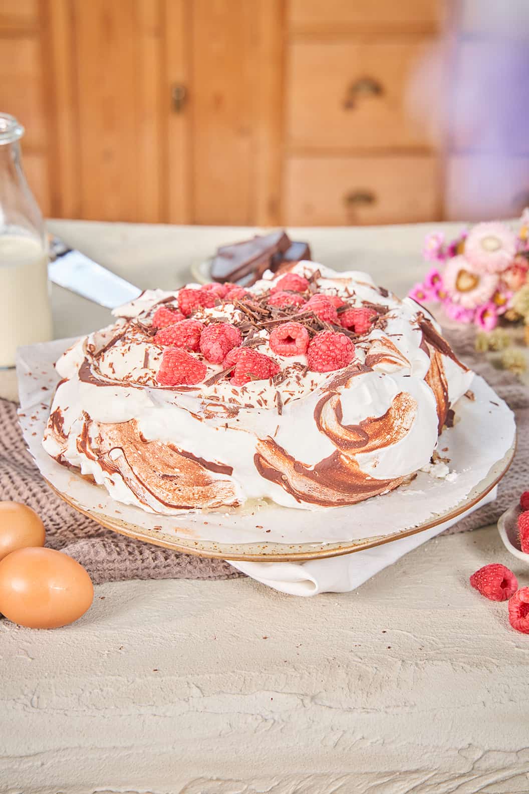 gemarmerde chocolade-pavlova