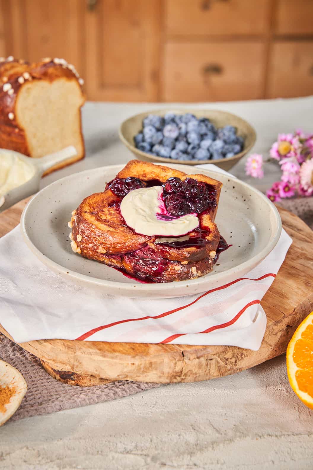 wentelteefjes met bosbessen