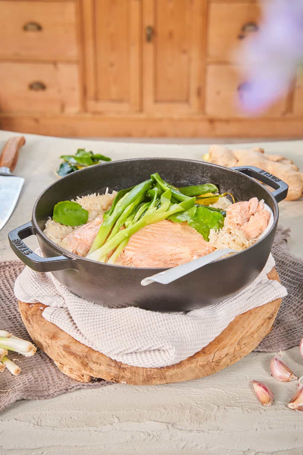 Kokosrijst met zalm uit de oven | Miljuschka