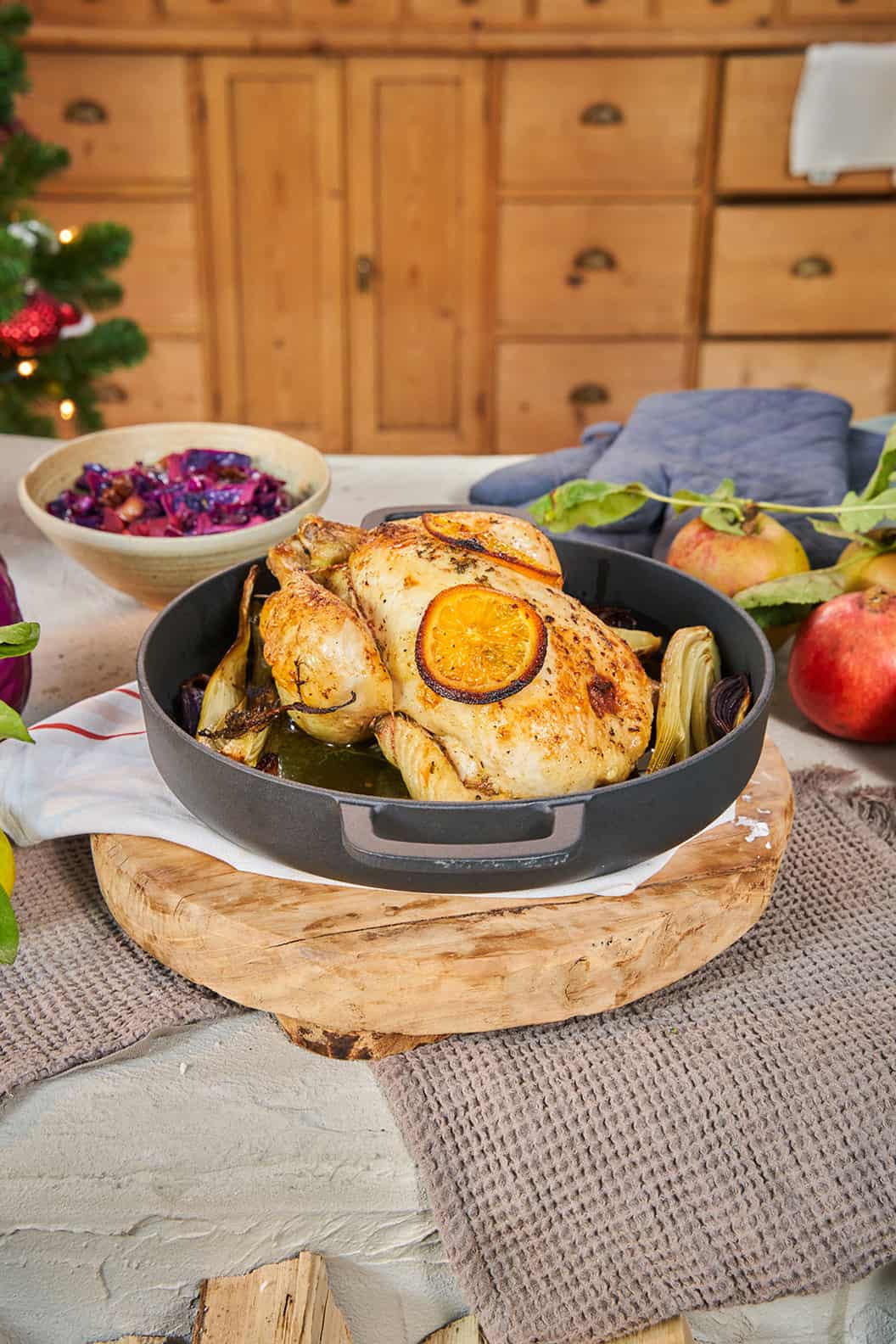 Geroosterde kip met kaneel en sinaasappel