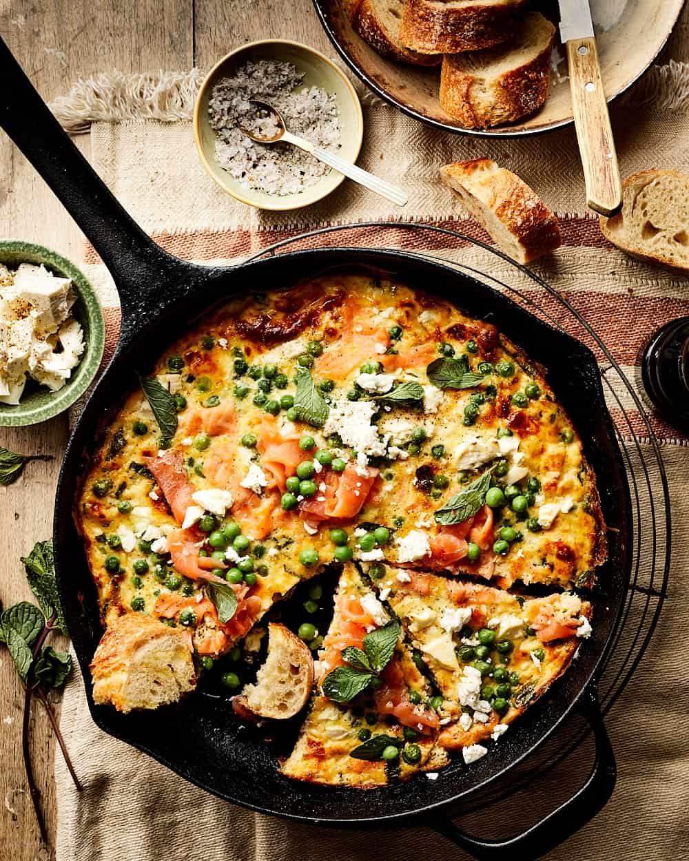 Frittata doperwten, munt, feta miljuschka