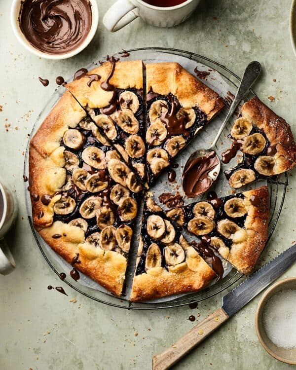 Galette met chocolade en banaan