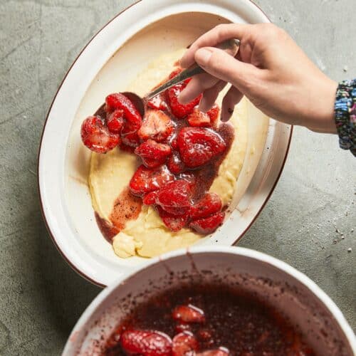 Super simpele aardbeienlepelcake Miljuschka