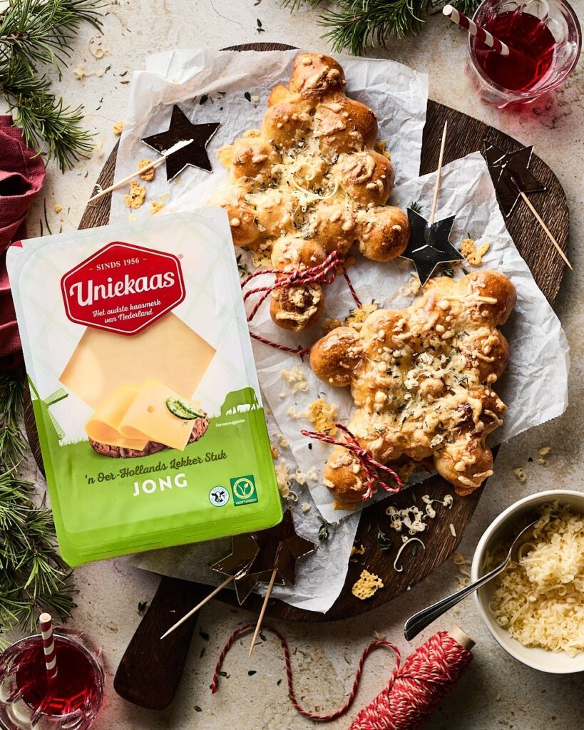Kerst recept borrelbrood kerstboom Uniekaas Miljuschka kinder recept