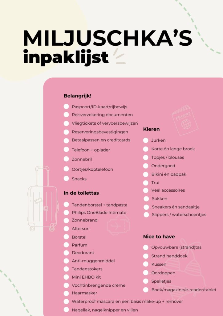 inpaklijst Miljuschka