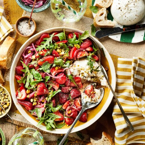 Aardbeien en burrata salade miljuschka