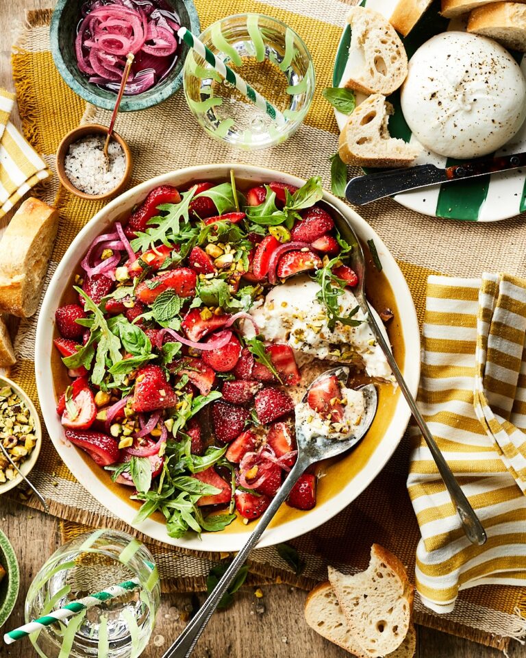 Aardbeien en burrata salade miljuschka