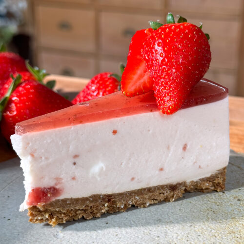 Food Kwarktaart met aardbeien