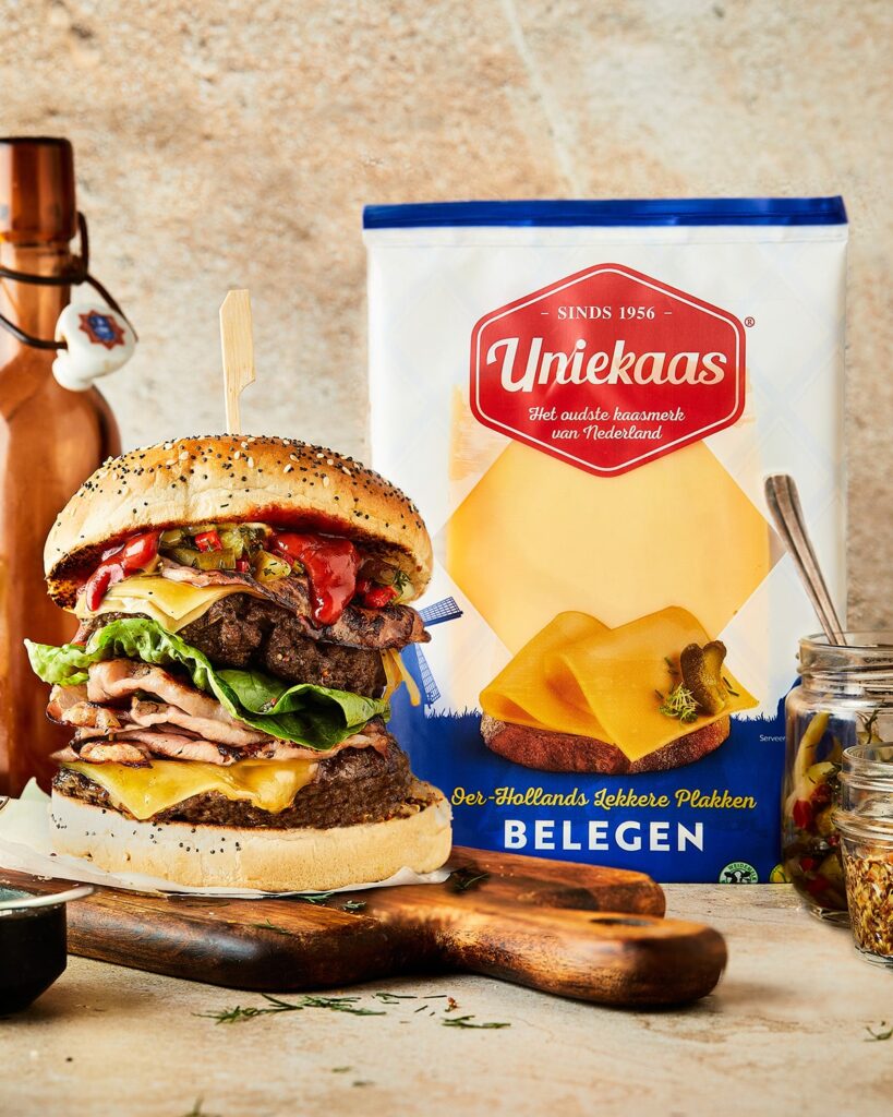 Cheeseburger branded Miljuschka Uniekaas
