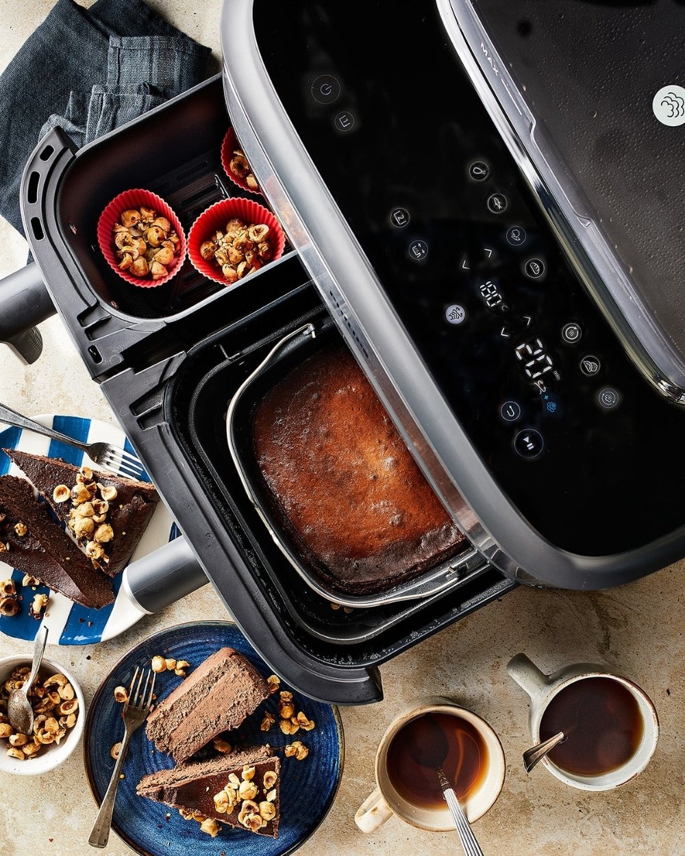 Chocolade basque cheesecake Miljuschka airfryer Chocolade basque cheesecake Miljuschka airfryer