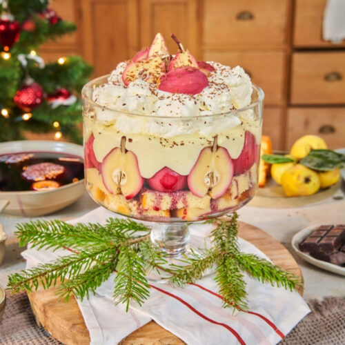 Kerst trifel met gluhweinperen en oranjebloesemvla 2