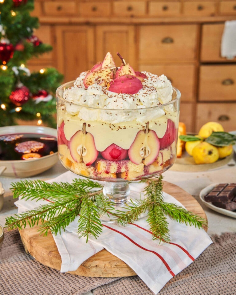 Kerst trifel met gluhweinperen en oranjebloesemvla 2