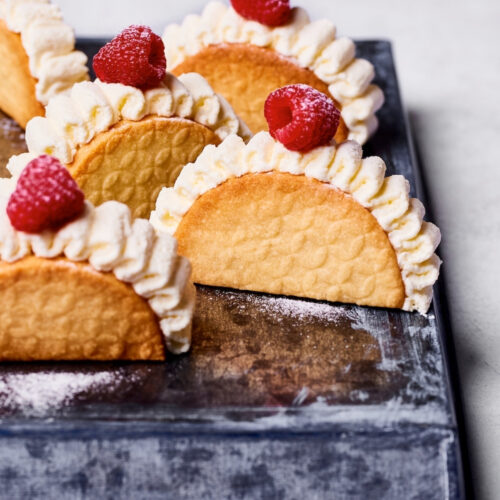 Cheesecake taco’s van tartelettedeeg