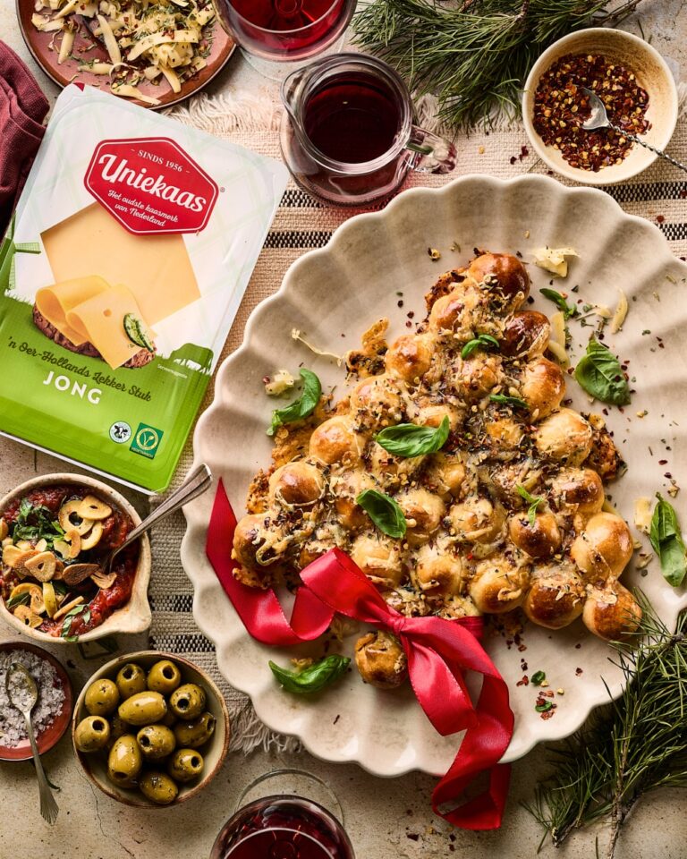 Borrelbrood kerstboom Uniekaas miljuschka