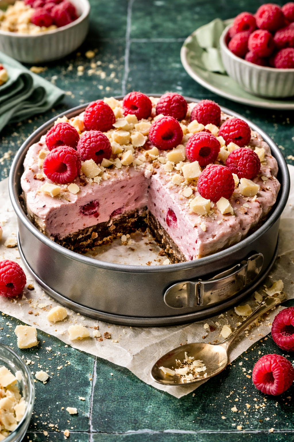 Chocolade frambozen ontbijt cheesecake Chocolade frambozen ontbijt cheesecake